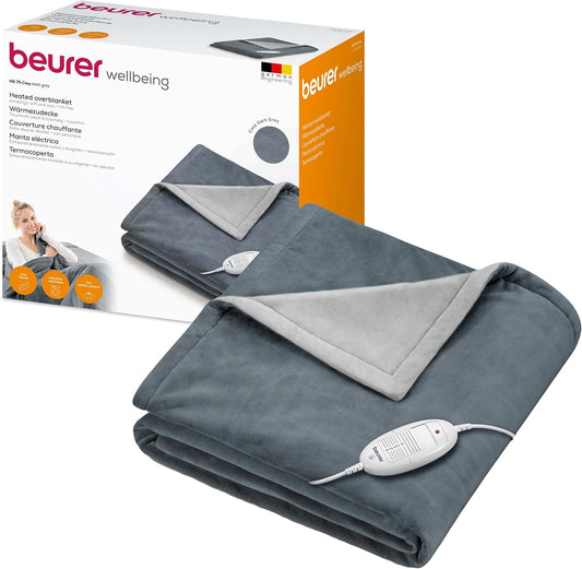 Beurer HD 75 Couverture Électrique Gris Foncé, Couverture Chauffante...
