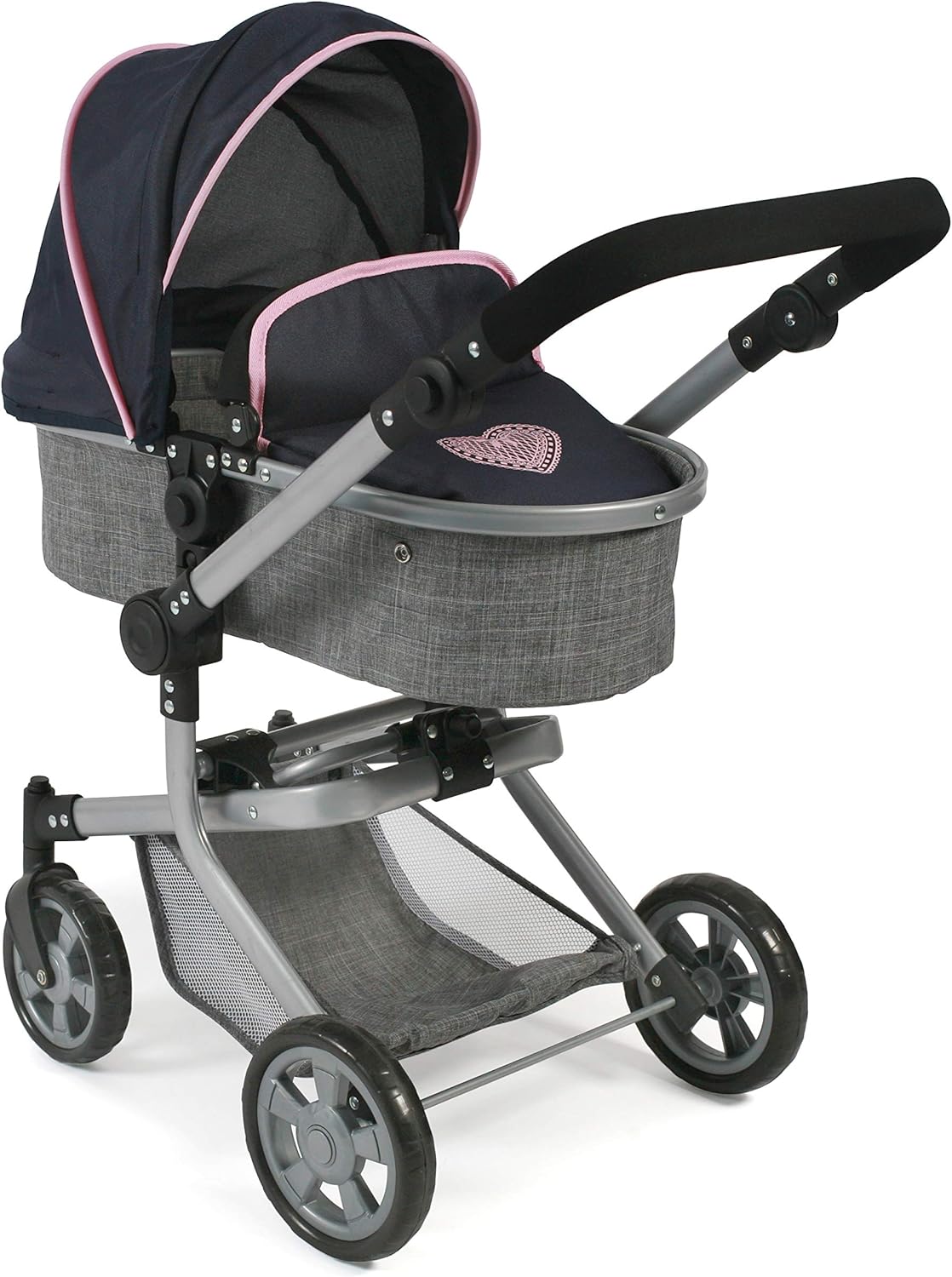 Poussette de poupée Bayer Chic 2000-Mika, Color Melange Grau-Navy,...
