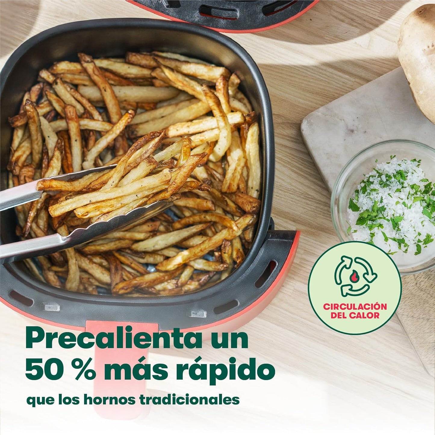 BELLA Friteuse à air 3 L, sans préchauffage, sans huile, poêle...