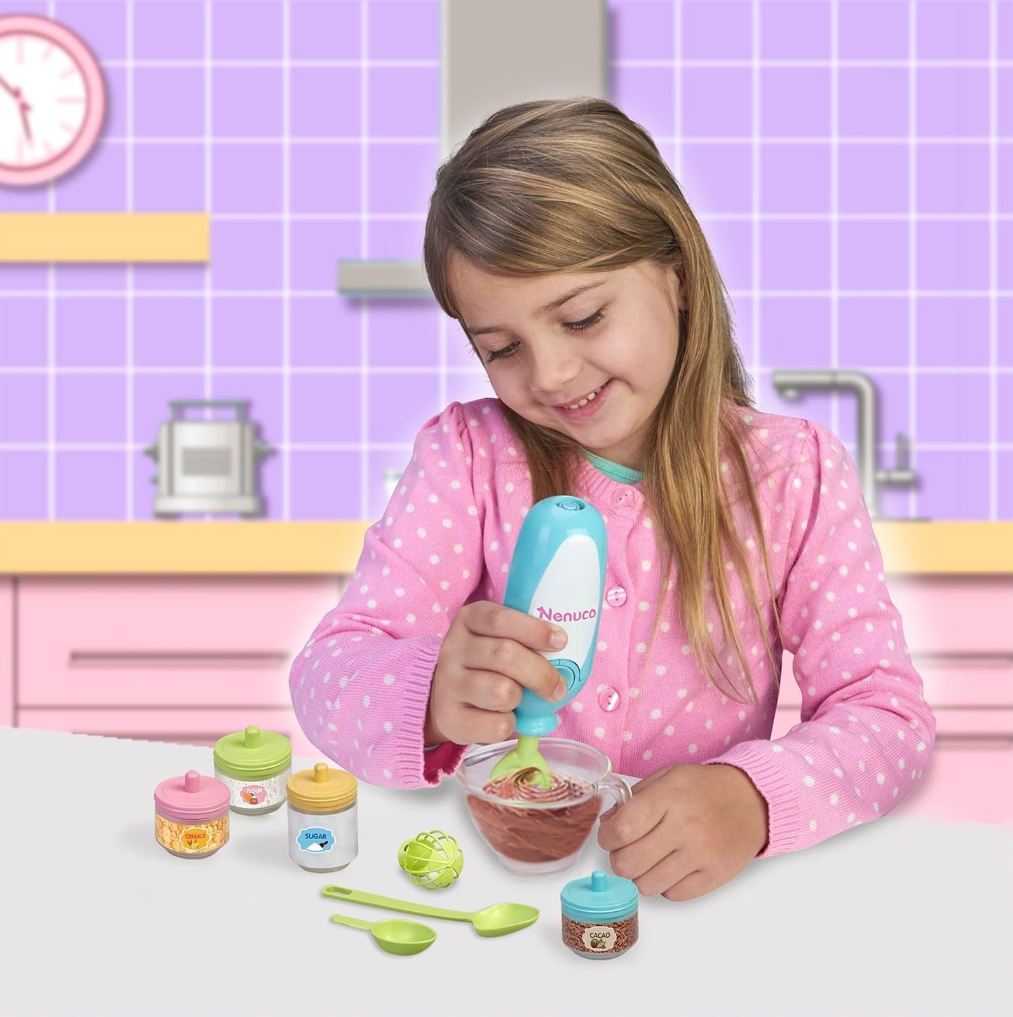 NENUCO - Poupée bébé avec accessoires pour repas et collations pour...