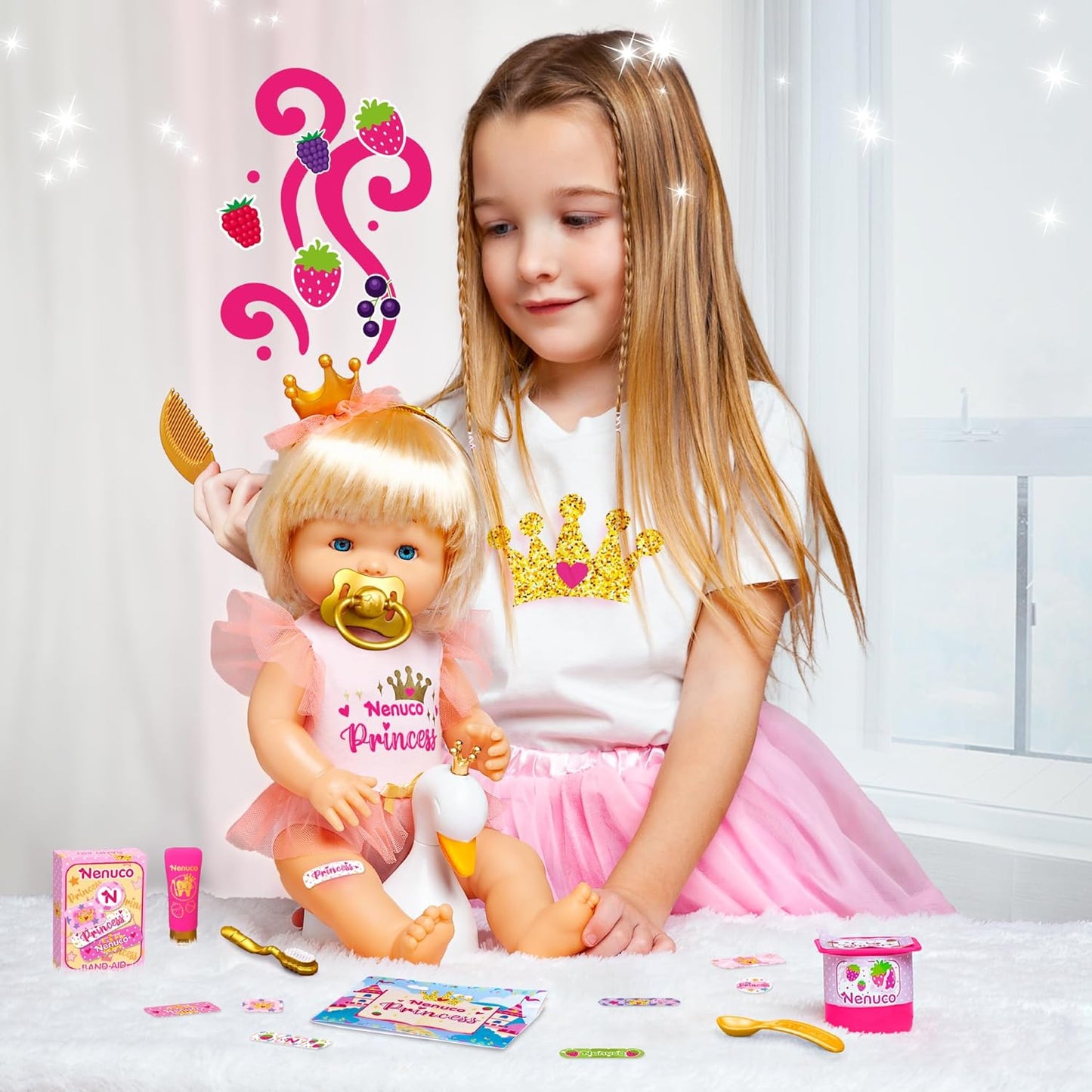 Nenuco - Princesse, poupée 42 cm aux cheveux blonds, porte des...