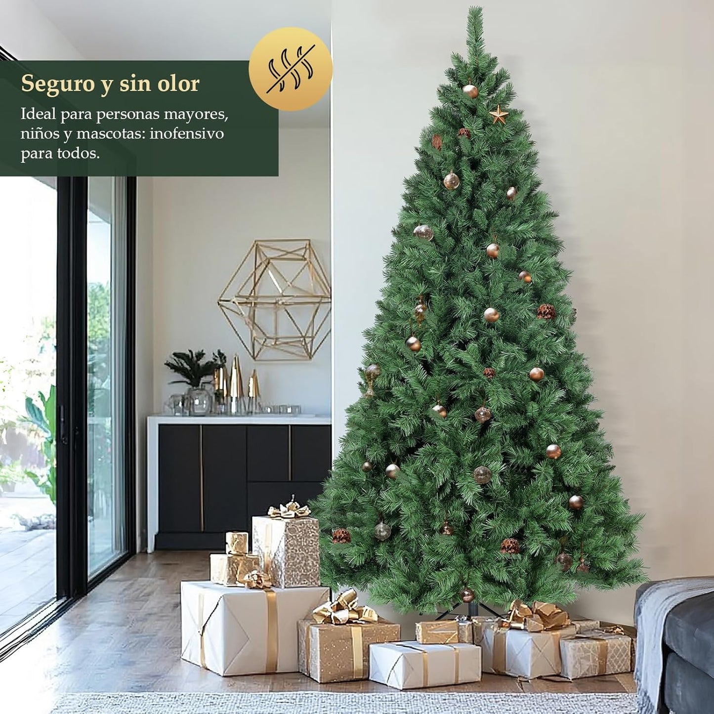 SALCAR Sapin de Noël Artificiel 210 cm, Sapin de Noël avec Gants et...