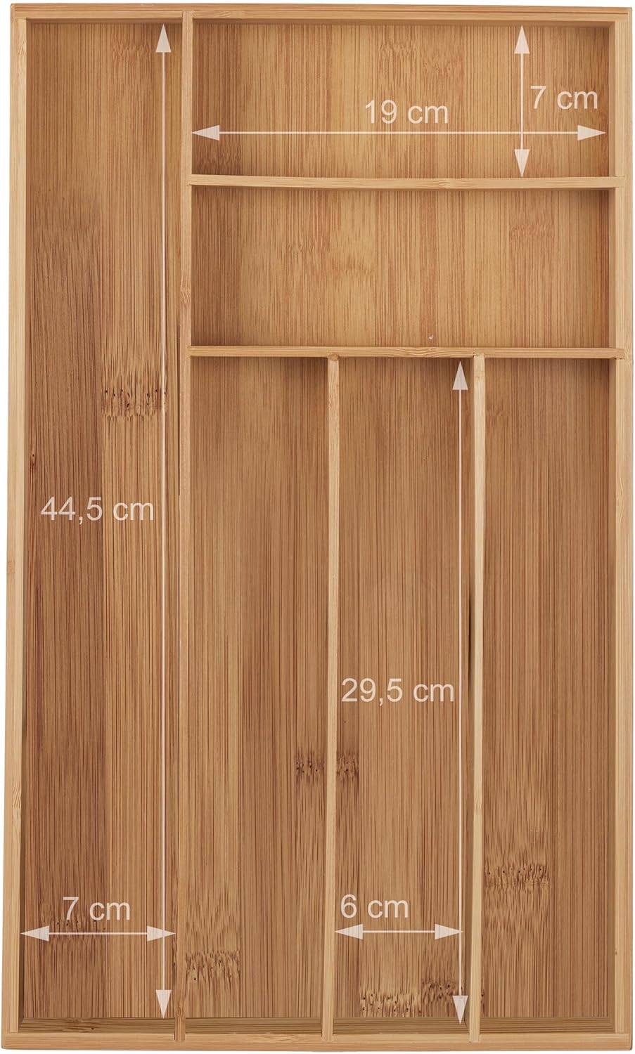 Relaxdays Tiroir à Couverts en Bambou, Organiseur à Couverts,...