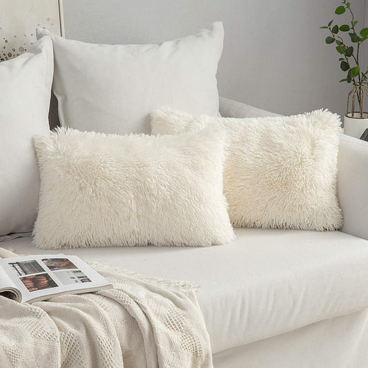 MIULEE Housse de Coussin en Peluche pour canapé, taie d'oreiller en...