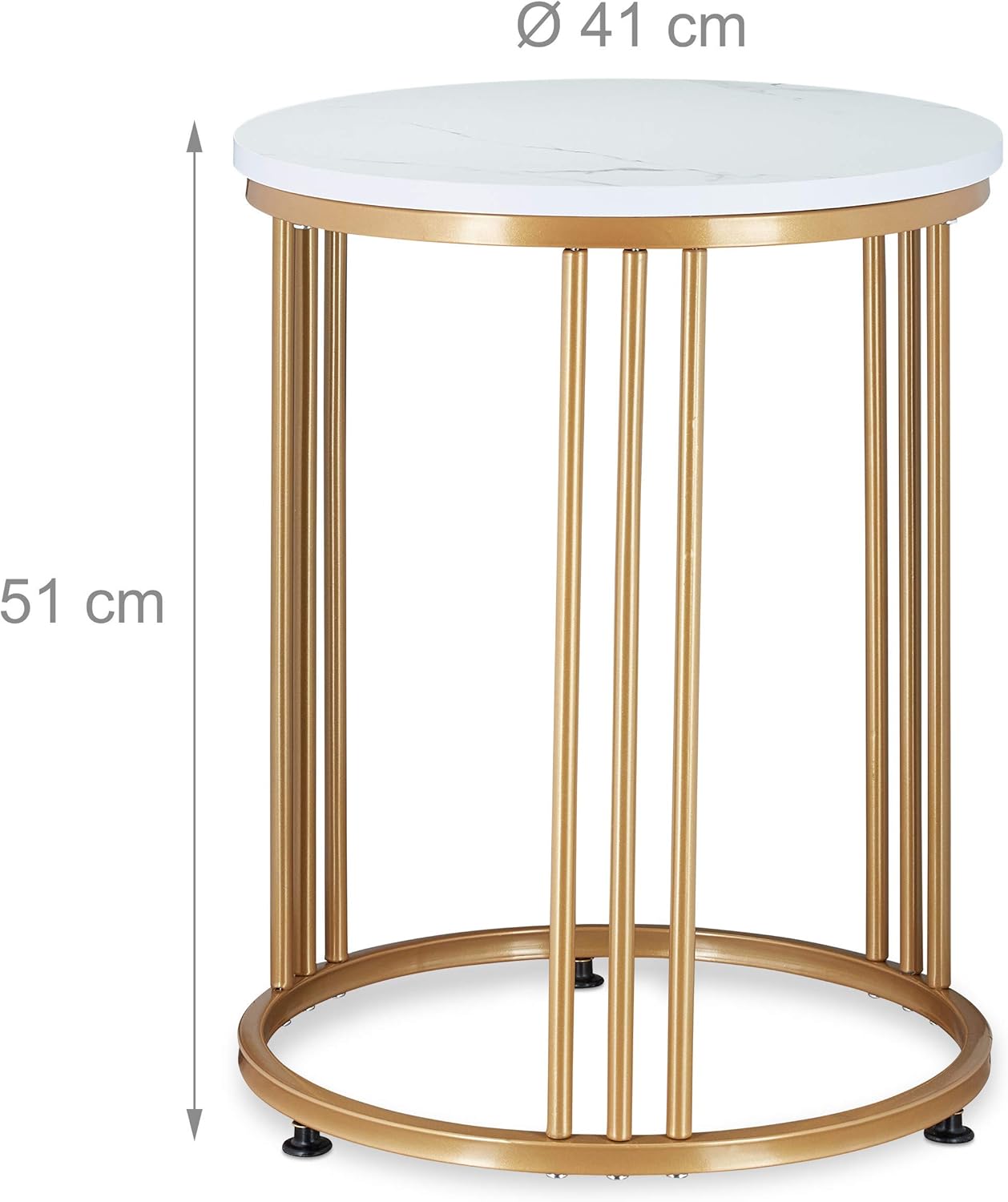 Relaxdays MARMO Table d'Appoint, Table de Salon, Métal et MDF,...