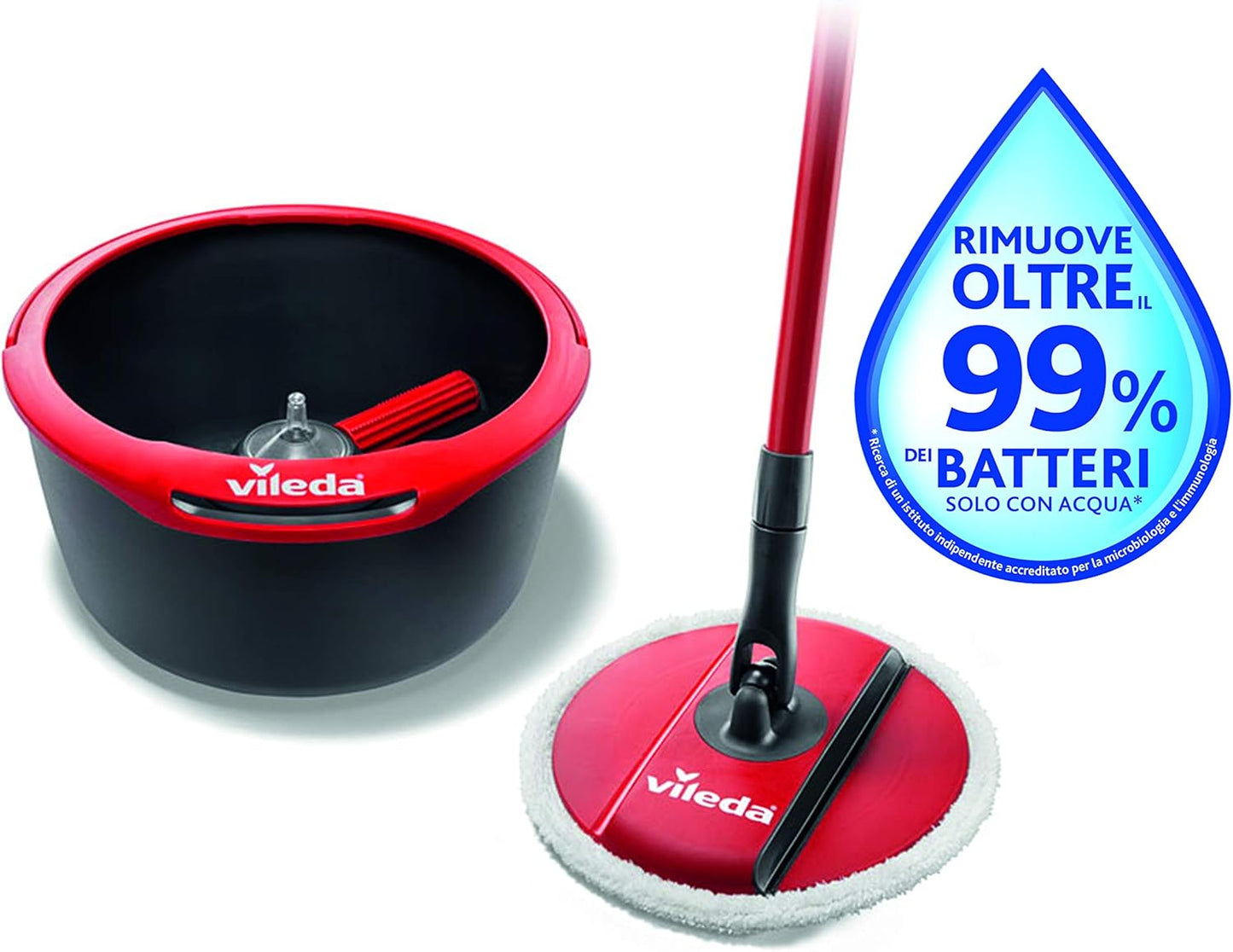 Vileda Spin & Clean Système de nettoyage, Rouge et Noir, 335 x 176 x...