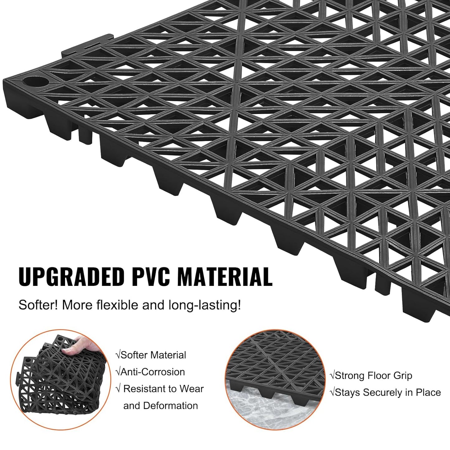 VEVOR Carrelage PVC Auto-ventilant 55 PCS Carrelage de Sol à Clip...