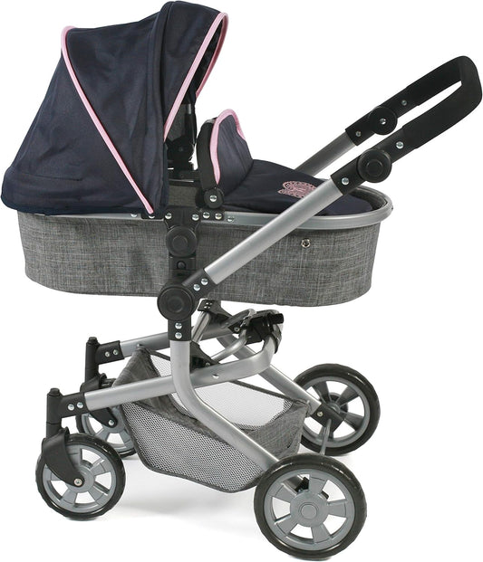 Poussette de poupée Bayer Chic 2000-Mika, Color Melange Grau-Navy,...