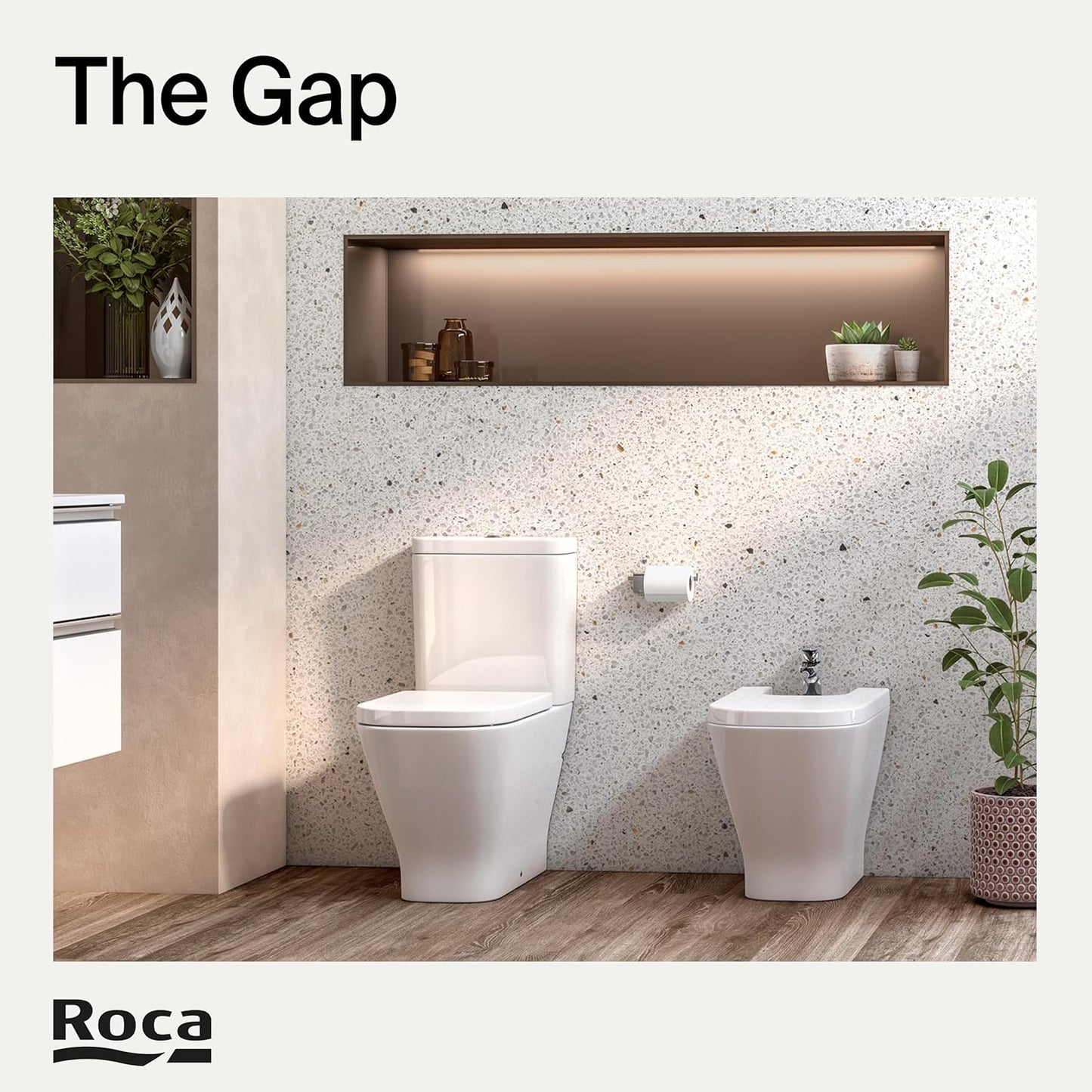 Roca A80147000B THE GAP SQUARE Housse de siège normale Blanc