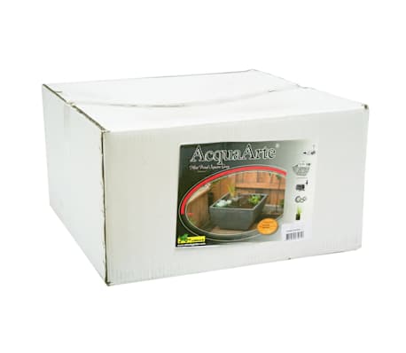Estanque cuadrado Ubbink 1387081 con bomba de agua y nenúfares, Gris