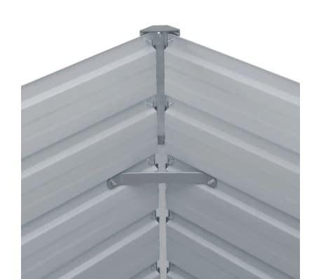 vidaXL Jardinera elevada 160x80x77 cm acero galvanizado gris