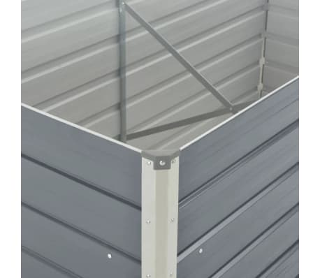vidaXL Jardinera elevada 160x80x77 cm acero galvanizado gris