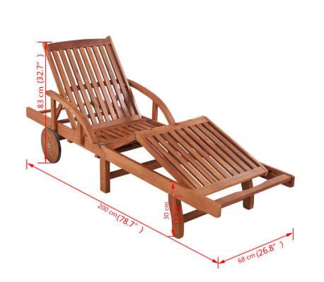 vidaXL Tumbona de madera maciza de acacia