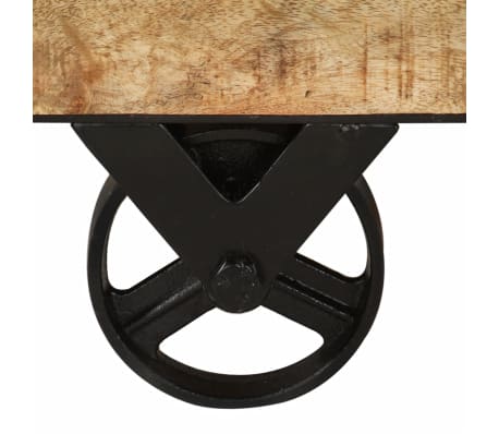 vidaXL Mesa de centro de madera de mango rugosa 70x70x40 cm