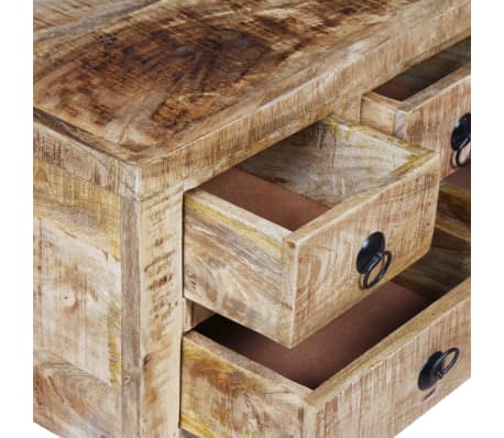 vidaXL Mesa de centro de madera de mango rugosa 70x70x40 cm