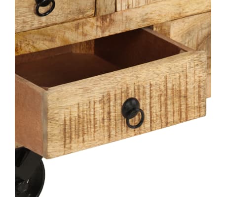vidaXL Mesa de centro de madera de mango rugosa 70x70x40 cm