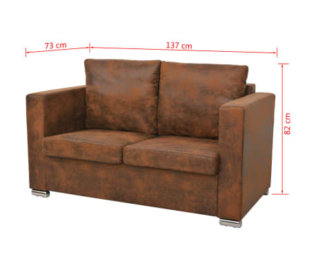 vidaXL Canapé à 2 places 137x73x82 cm Cuir daim artificiel