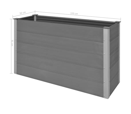 vidaXL Arriate de WPC gris 150x50x91 cm