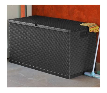 vidaXL Caja de almacenamiento de jardín antracita ratán PP 120x56x63cm