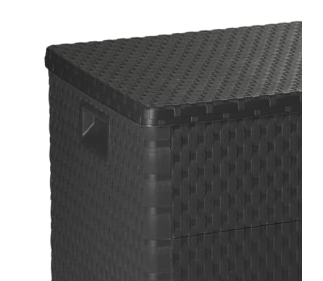 vidaXL Caja de almacenamiento de jardín antracita ratán PP 120x56x63cm