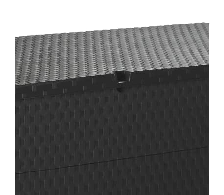 vidaXL Caja de almacenamiento de jardín antracita ratán PP 120x56x63cm