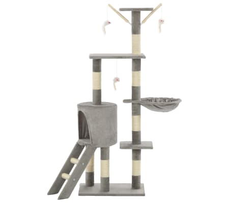 vidaXL Rascador para gatos con poste de sisal 138 cm gris