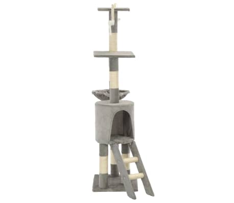 vidaXL Rascador para gatos con poste de sisal 138 cm gris