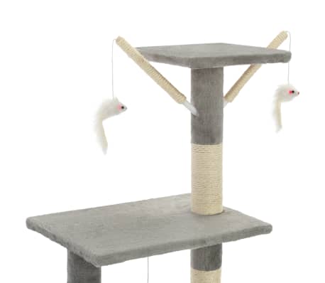 vidaXL Rascador para gatos con poste de sisal 138 cm gris