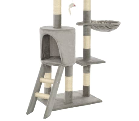 vidaXL Rascador para gatos con poste de sisal 138 cm gris