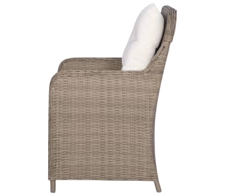 vidaXL Sillones de jardín con cojines 2 uds ratán sintético marrón