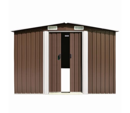 vidaXL Caseta de jardín metal marrón 257x580x181 cm