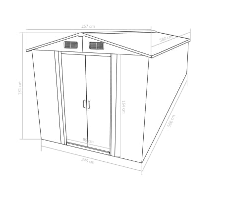 vidaXL Caseta de jardín metal marrón 257x580x181 cm