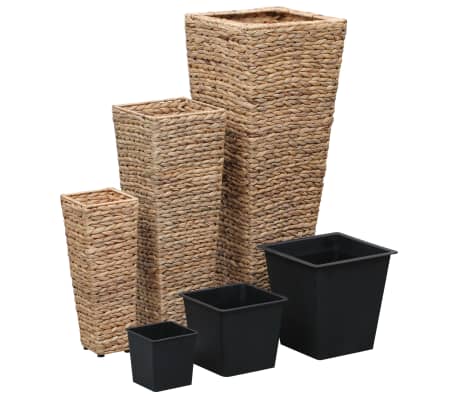 vidaXL Conjunto de arriates 3 piezas jacinto de agua marrón
