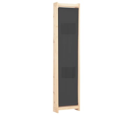 vidaXL Biombo divisor de 4 paneles de tela gris 160x170x4 cm