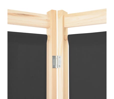 vidaXL Biombo divisor de 4 paneles de tela gris 160x170x4 cm