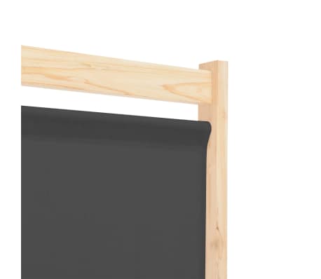 vidaXL Biombo divisor de 4 paneles de tela gris 160x170x4 cm
