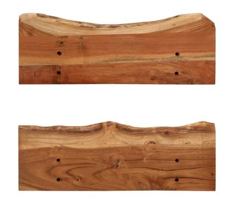 vidaXL Estantes de pared 2 uds madera maciza de acacia 60x20x18 cm