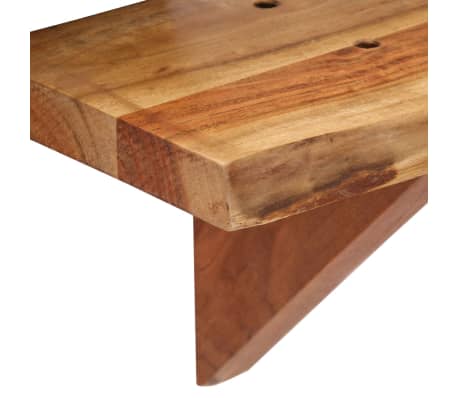 vidaXL Estantes de pared 2 uds madera maciza de acacia 60x20x18 cm