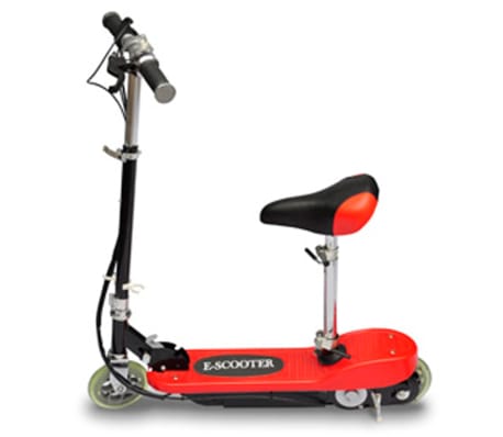 vidaXL Patinete eléctrico con asiento rojo 120 W