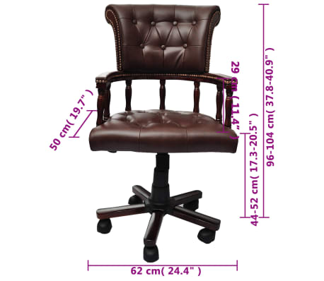 vidaXL Silla de oficina giratoria marrón