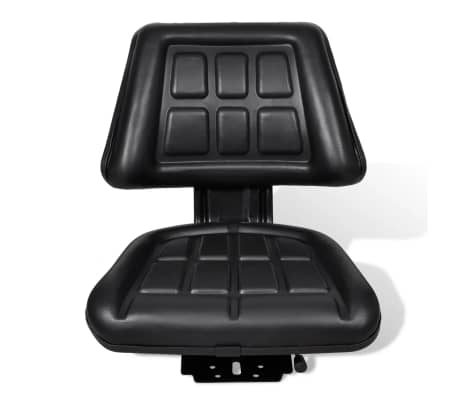 vidaXL Asiento de tractor con respaldo negro
