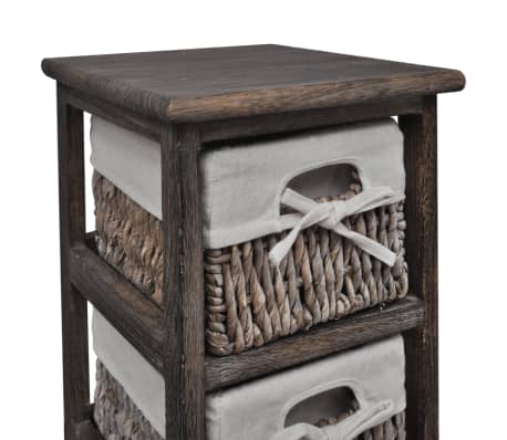 vidaXL Estantería con 5 cestas tejidas madera marrón