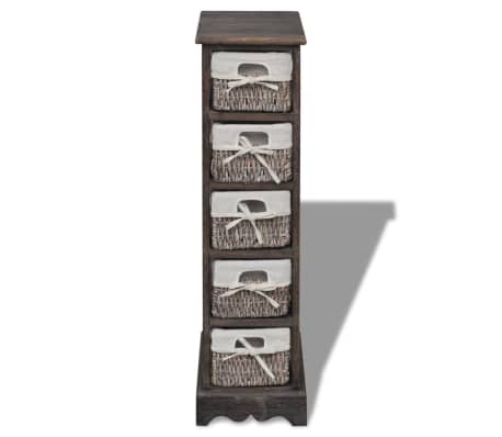 vidaXL Estantería con 5 cestas tejidas madera marrón