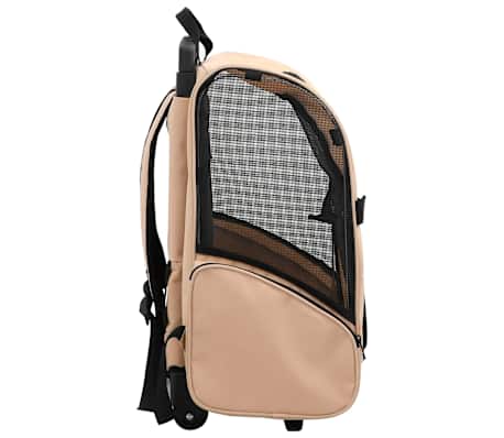 vidaXL Chariot polyvalent pliable pour animaux de compagnie beige