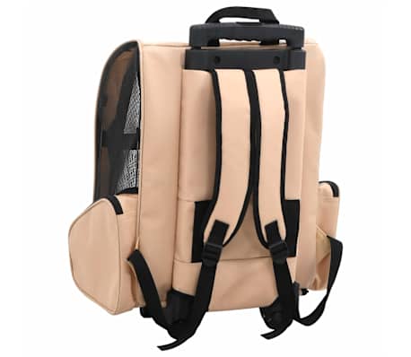 vidaXL Chariot polyvalent pliable pour animaux de compagnie beige