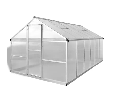 vidaXL Invernadero de aluminio reforzado con estructura base 9,025 m²