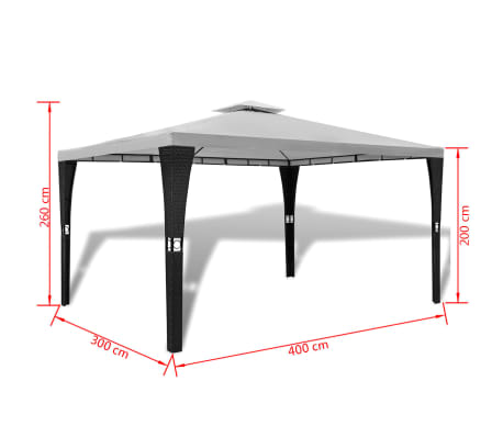vidaXL Cenador con techo 3x4 m blanco crema