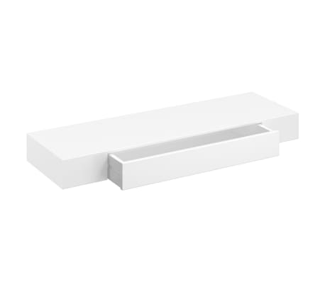 vidaXL Étagère murale avec 1 tiroir MDF Blanc Rangement de livres/DVD
