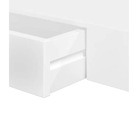 vidaXL Étagère murale avec 1 tiroir MDF Blanc Rangement de livres/DVD