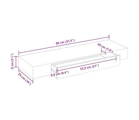 vidaXL Étagère murale avec 1 tiroir MDF Blanc Rangement de livres/DVD
